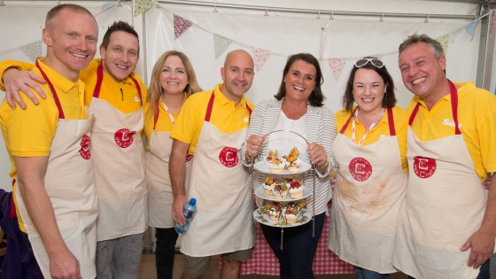 Jo Wheatley judges The Sun baking competition