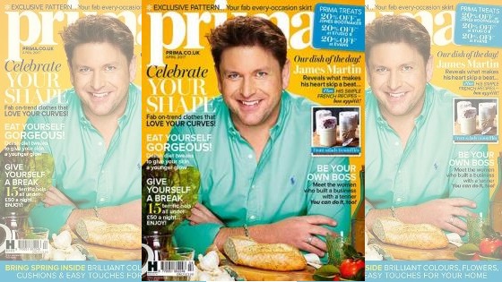 James Martin on the cover of Prima magazine